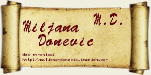 Miljana Donević vizit kartica
